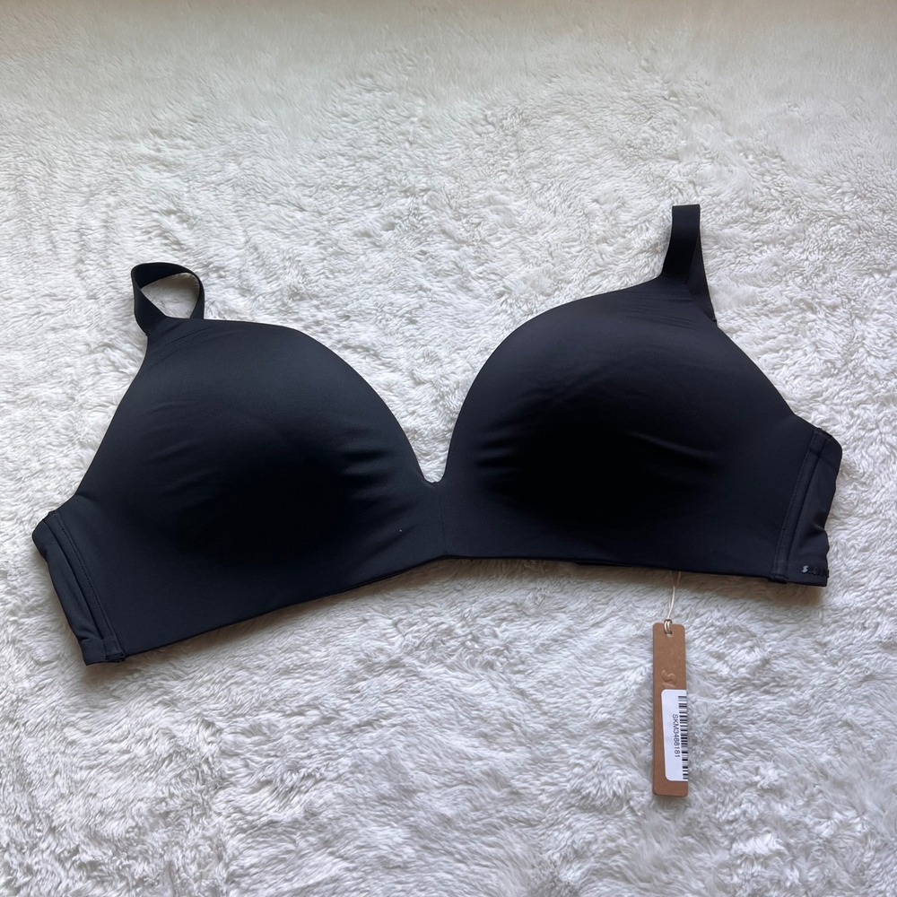 Skims Women's Wireless Form T-Shirt Bra Onyx Black Size 34H BR-LIG-10680W NWT